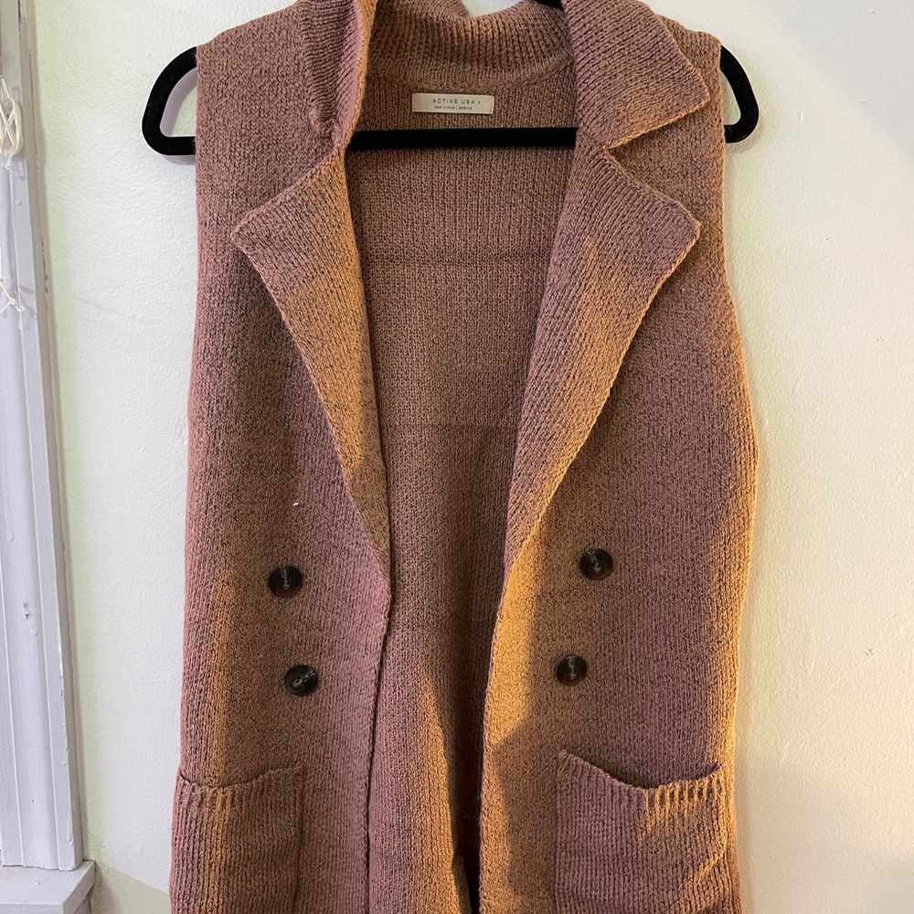 Pink long vest